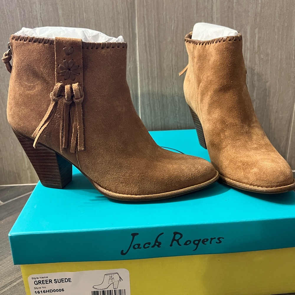 Jack Rogers Tan Suede Booties